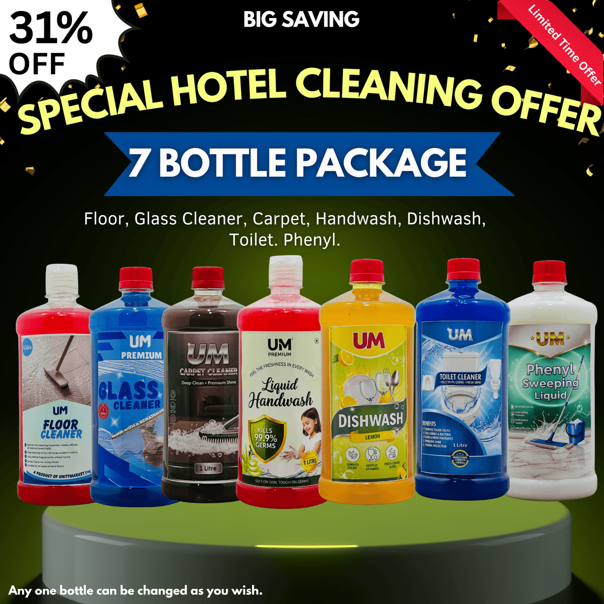 Premium Hotel Cleaning Package Super Quality 7 - Bottle Value Pack – 31% OFF - Unity Market