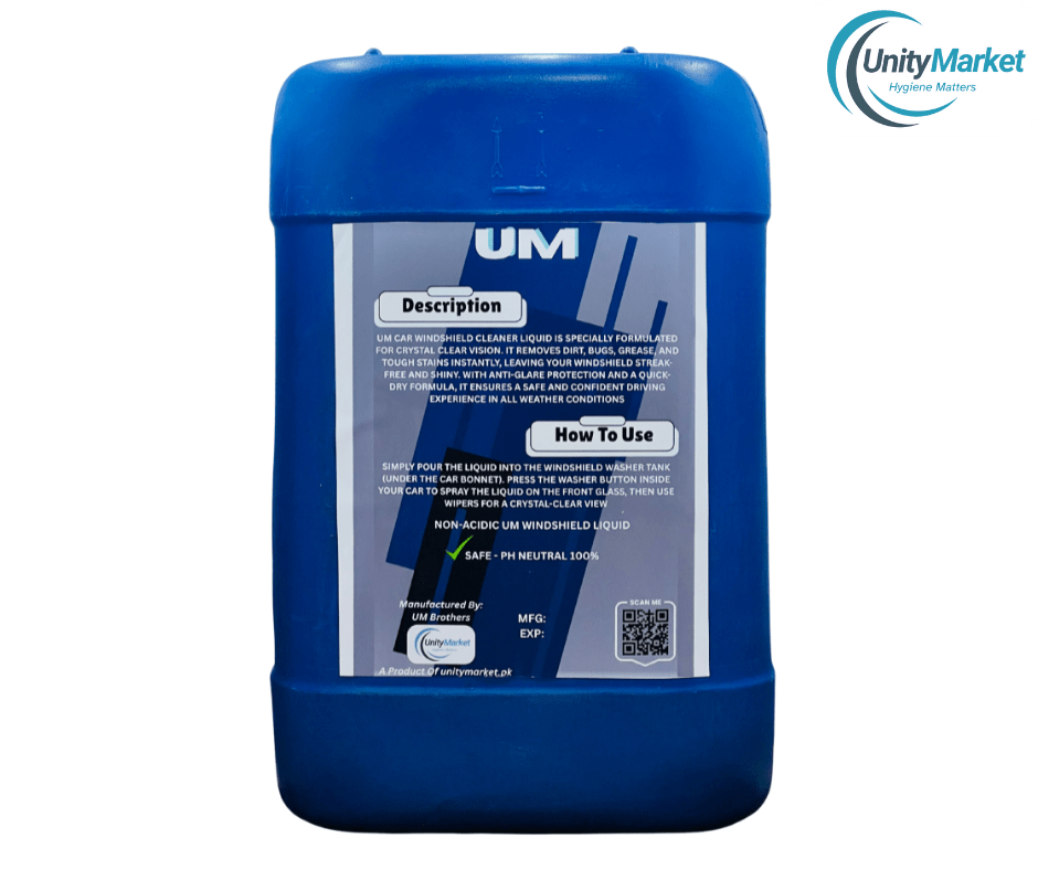 UM Car Windshield Cleaner Liquid 25 Litre – Crystal Clear, Streak - Free, Anti - Glare - Unity Market