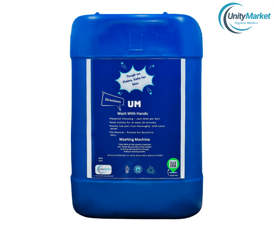 UM Premium Laundry Liquid Detergent 25 Litre– Deep Clean Formula | Tough on Stains, Safe on Skin - Unity Market