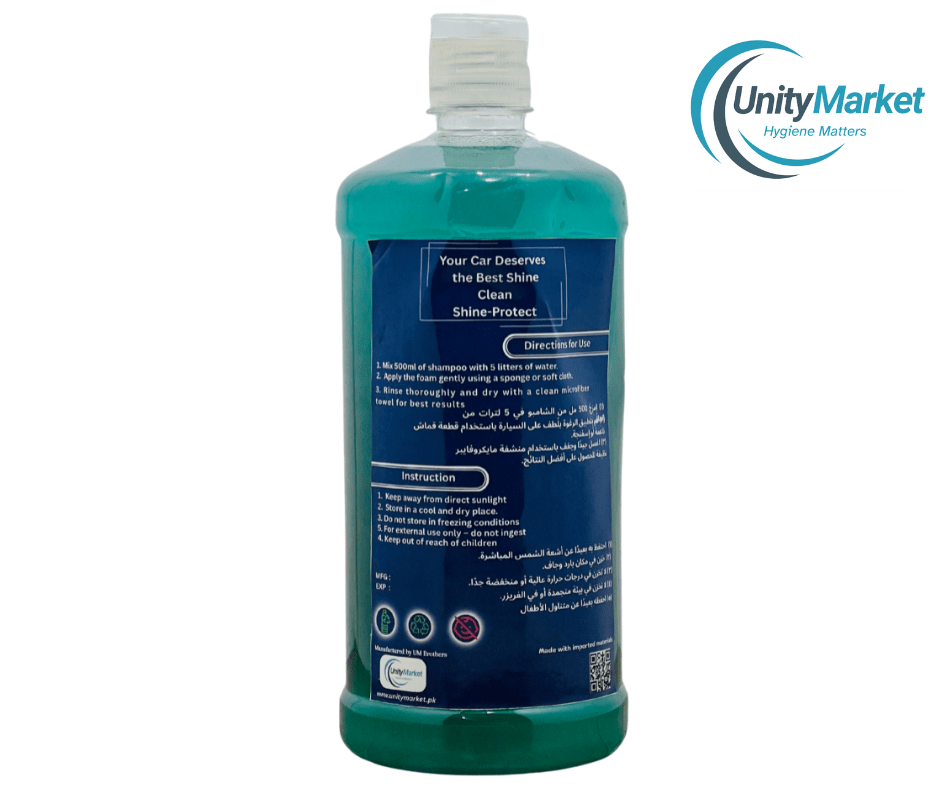 UM Premium Car Wash Shampoo 1 Litre – Scratch - Free & Foam Booster | Glossy Shine - Unity Market