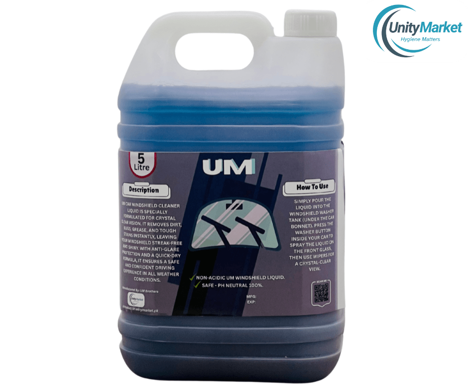 UM Car Windshield Cleaner Liquid 5 Litre – Crystal Clear, Streak - Free, Anti - Glare - Unity Market