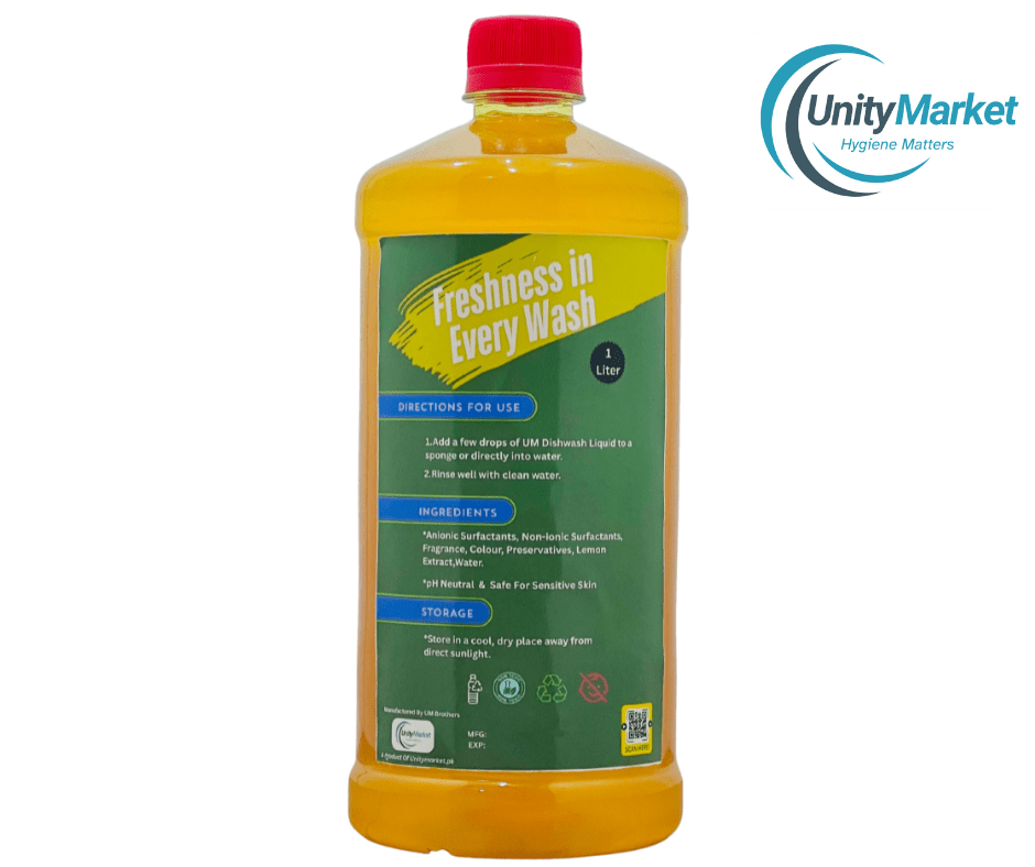 UM Dishwash Lemon 1 Litre – Tough on Grease, Gentle on Hands | Fresh Lemon Power - Unity Market