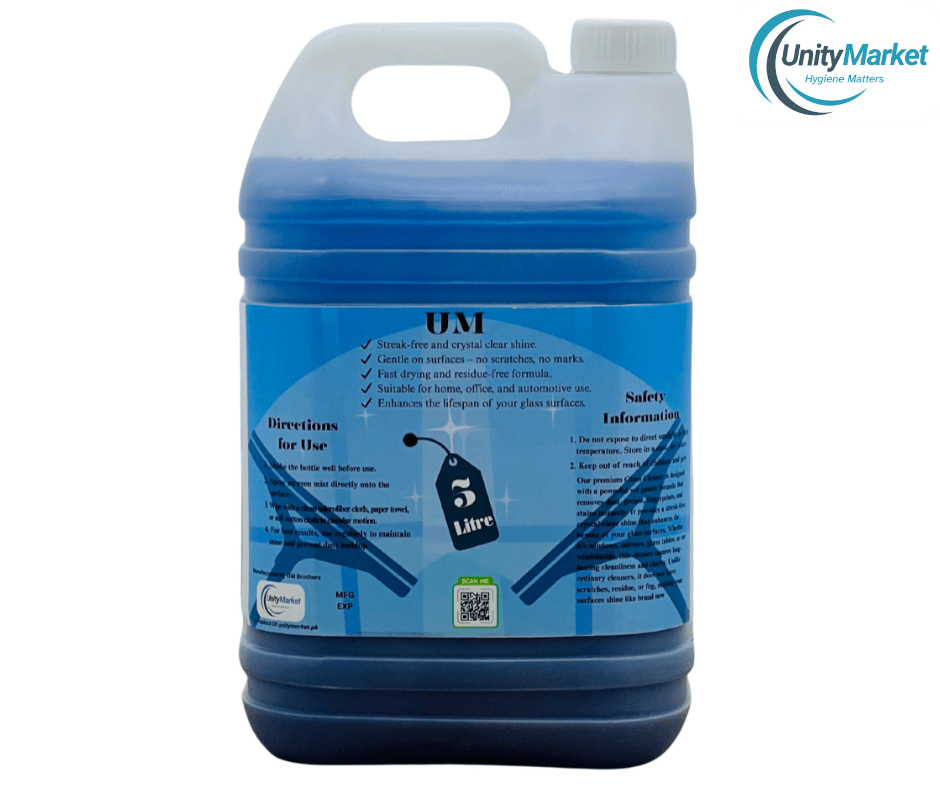 UM Premium Glass Cleaner 5 Litre – Streak - Free Crystal Shine | Car & Home - Unity Market