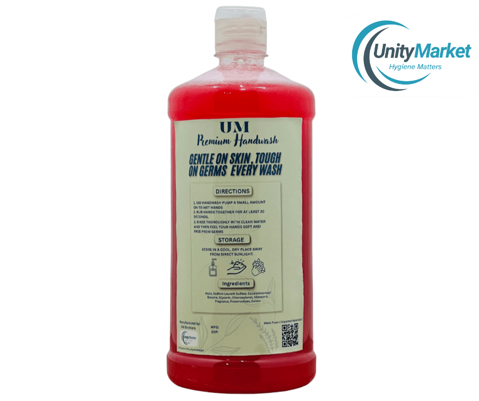 UM Premium Handwash 1 Litre – Gentle Care & Germ Protection | Vitamin E & Glycerin - Unity Market
