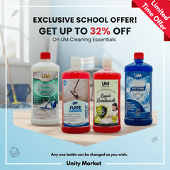 Exclusive School Cleaning Package Super Quality 4 - Bottle Value Pack – 32% OFF - Unity Market